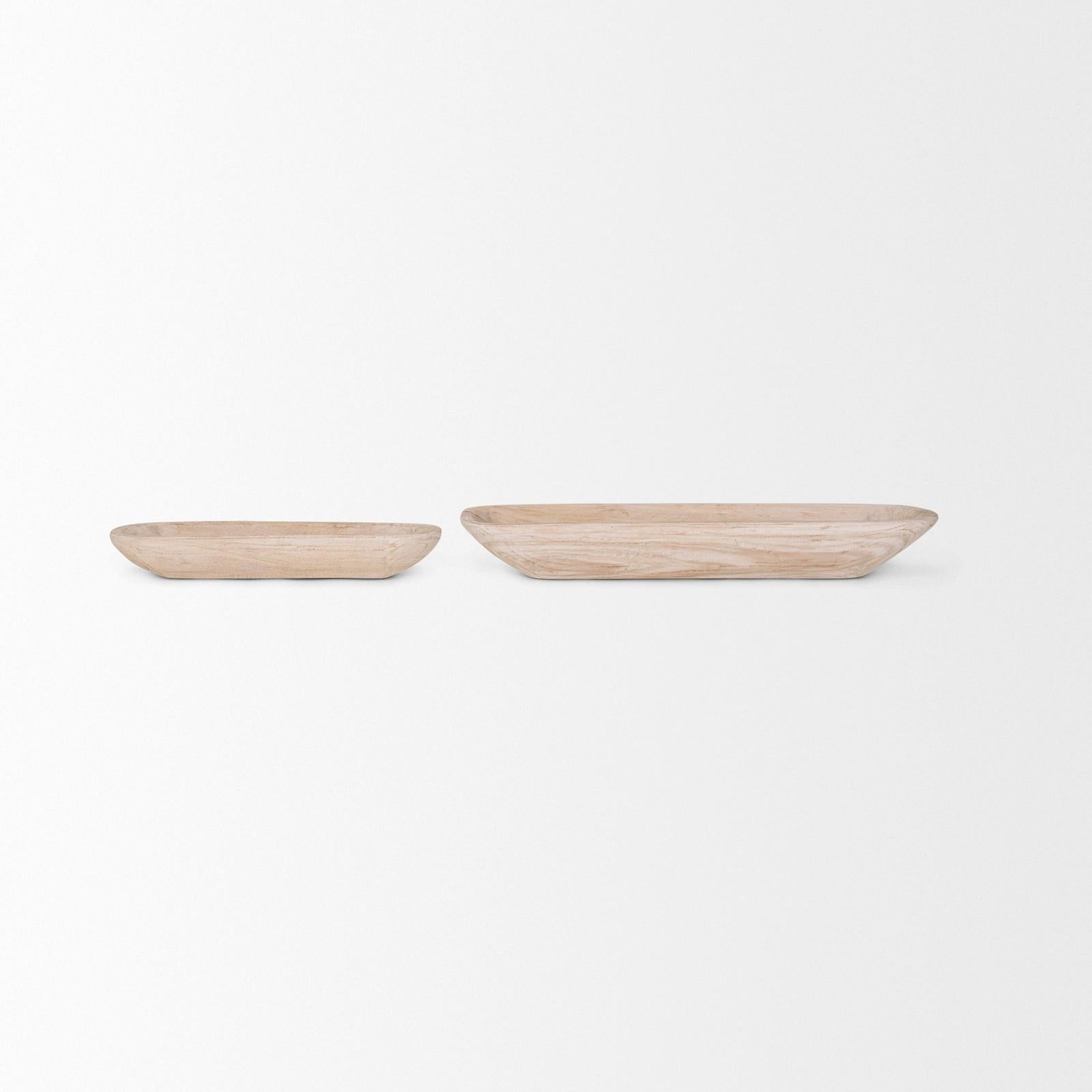 Mercana Athena Extra Large Reclaimed Wood Trays - Set of 2