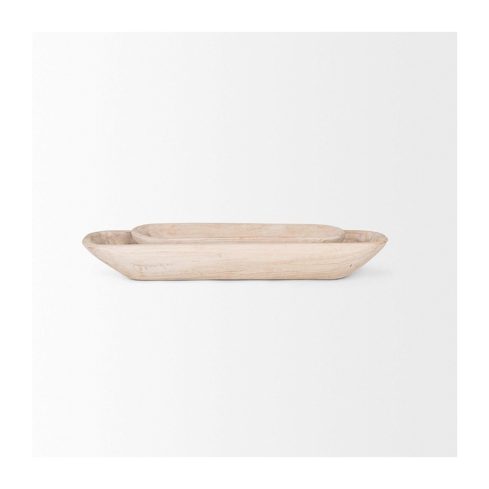 Mercana Athena Extra Large Reclaimed Wood Trays - Set of 2