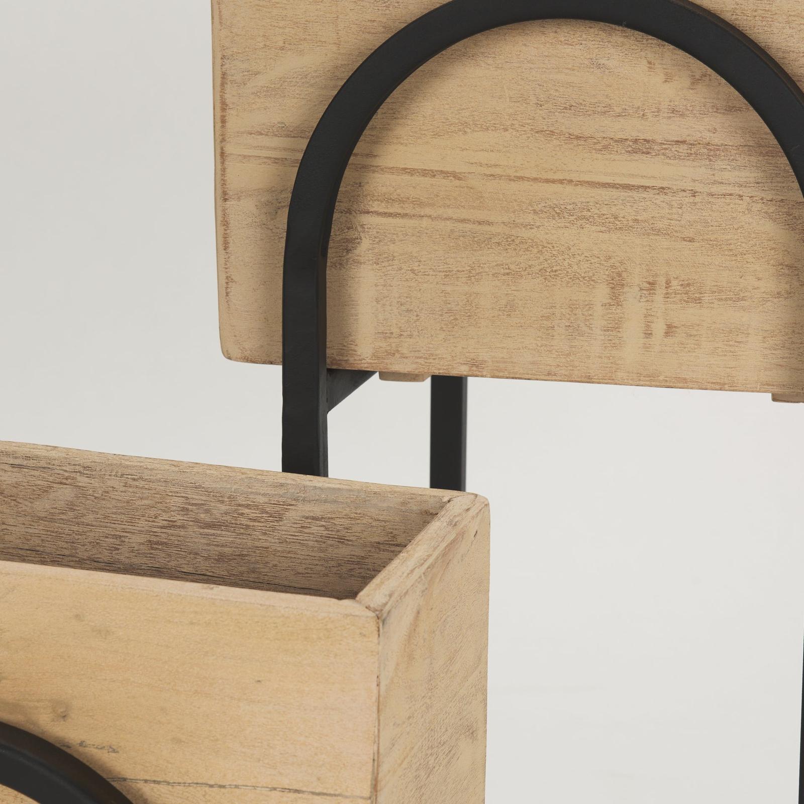 Mercana Jadine Beige Wood w/ Black Metal Arch Frames- Set of 2 Clearance