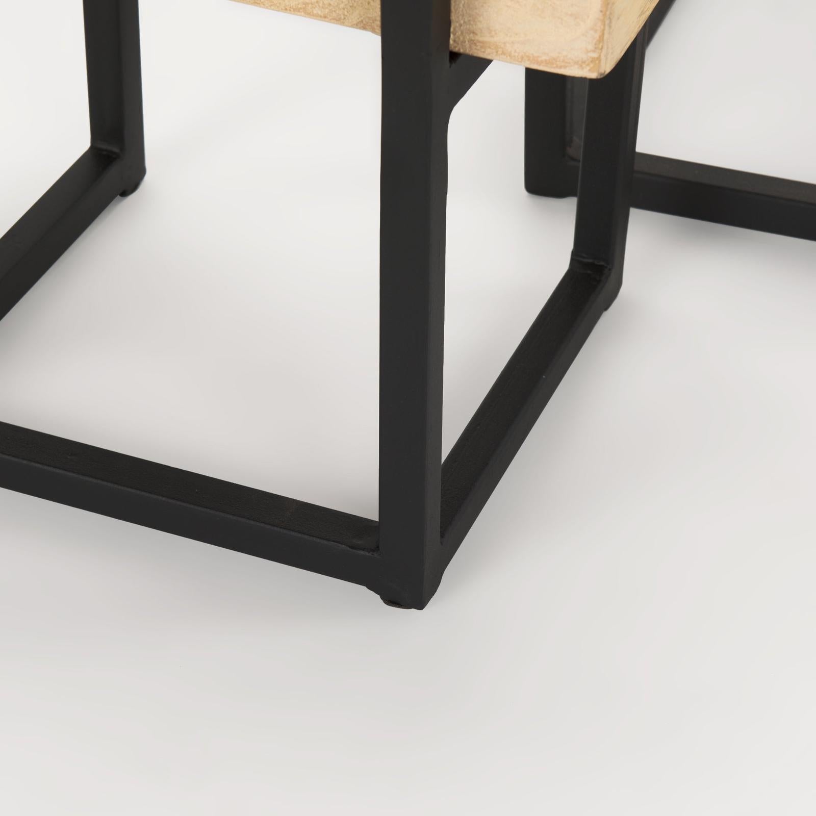 Mercana Jadine Beige Wood w/ Black Metal Arch Frames- Set of 2 Clearance