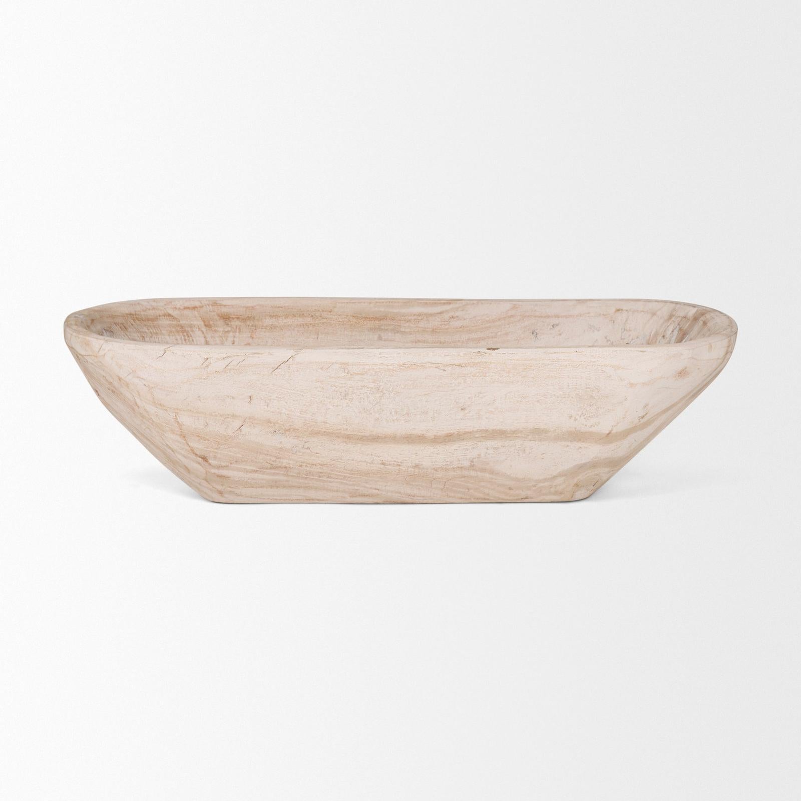Mercana Athena Extra Large Oblong Reclaimed Wood Bowl
