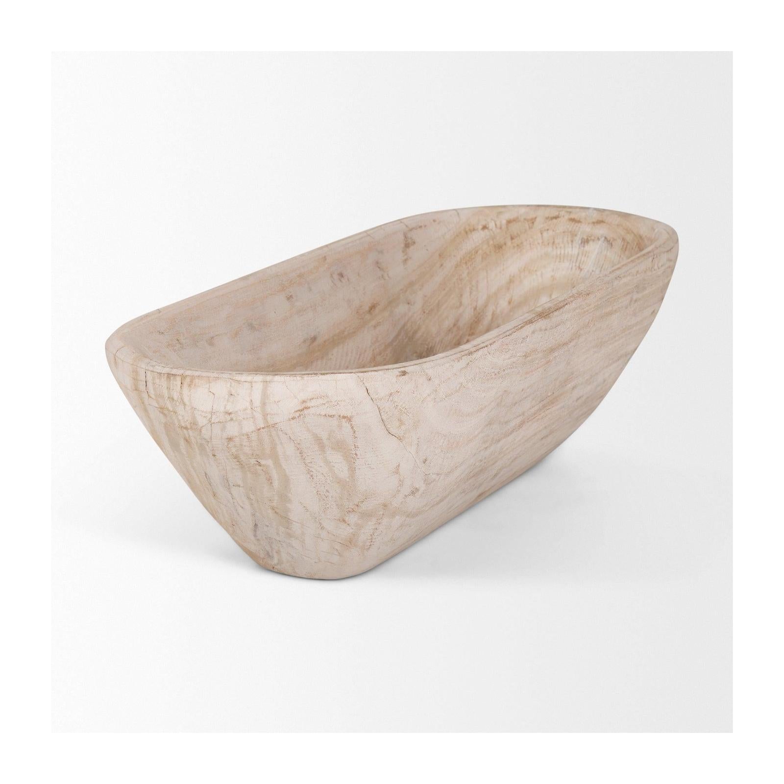 Mercana Athena Extra Large Oblong Reclaimed Wood Bowl