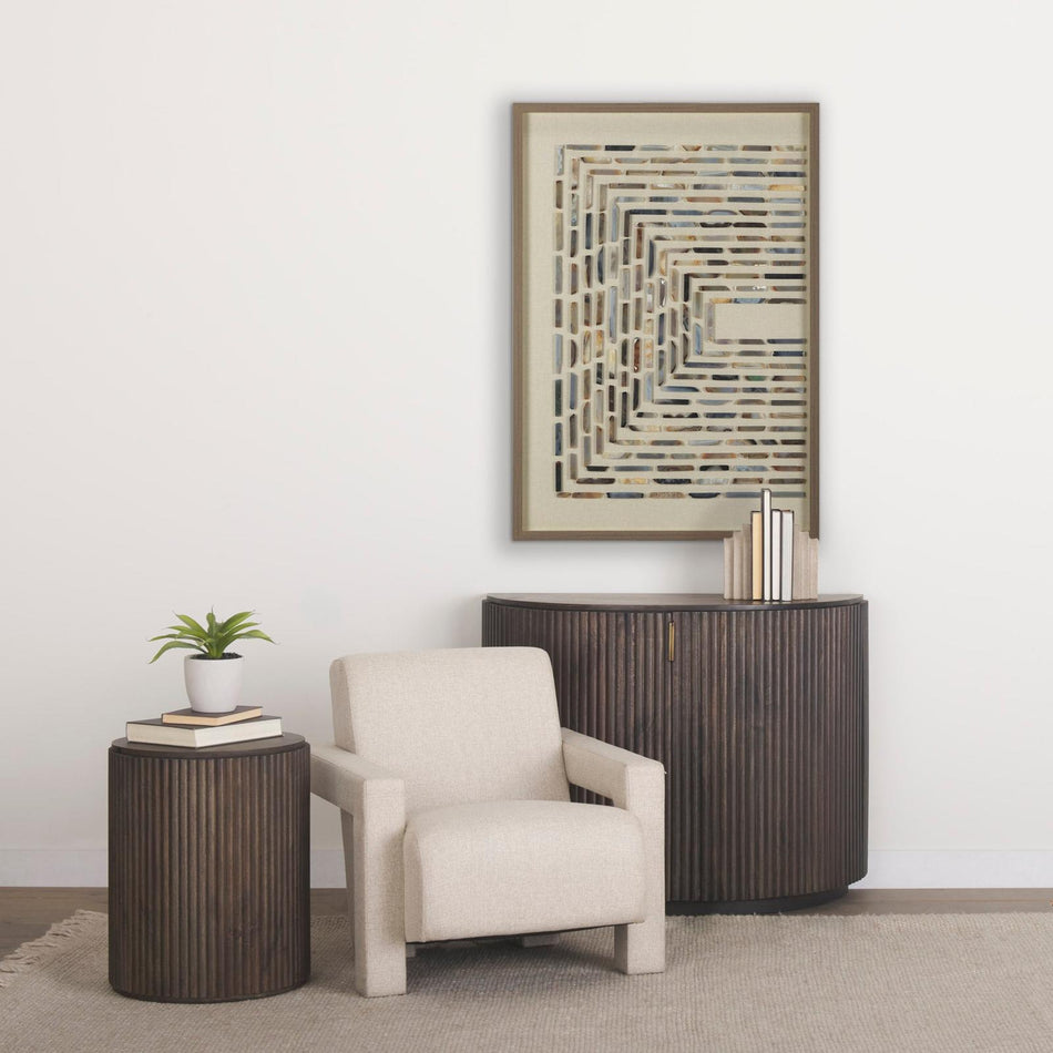 Mercana Terra Fluted 2-Door Wood Accent Cabinet