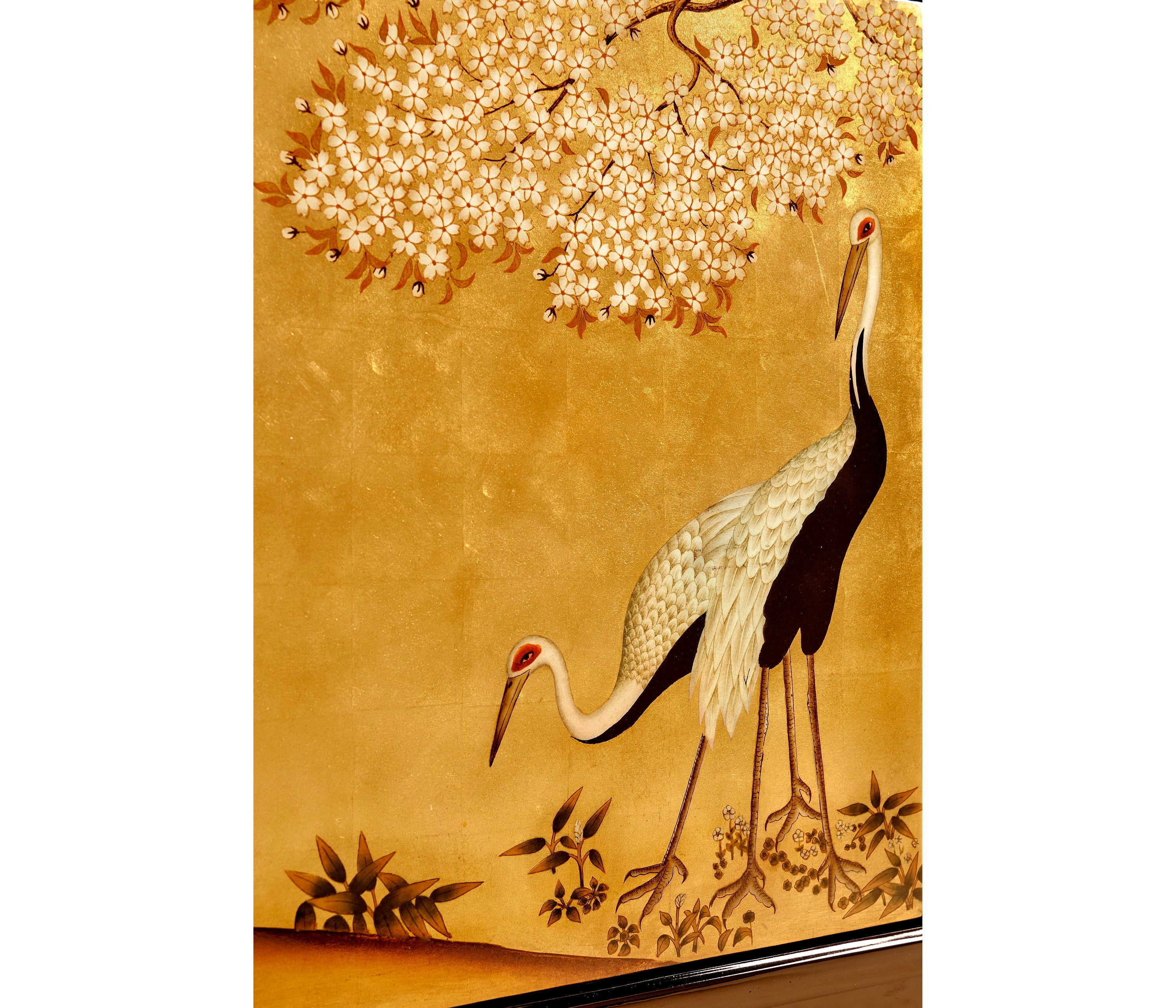 Jonathan Charles Modern Asian Smoky Black & Gold Cabinet ( 500171-AGF-BLG )