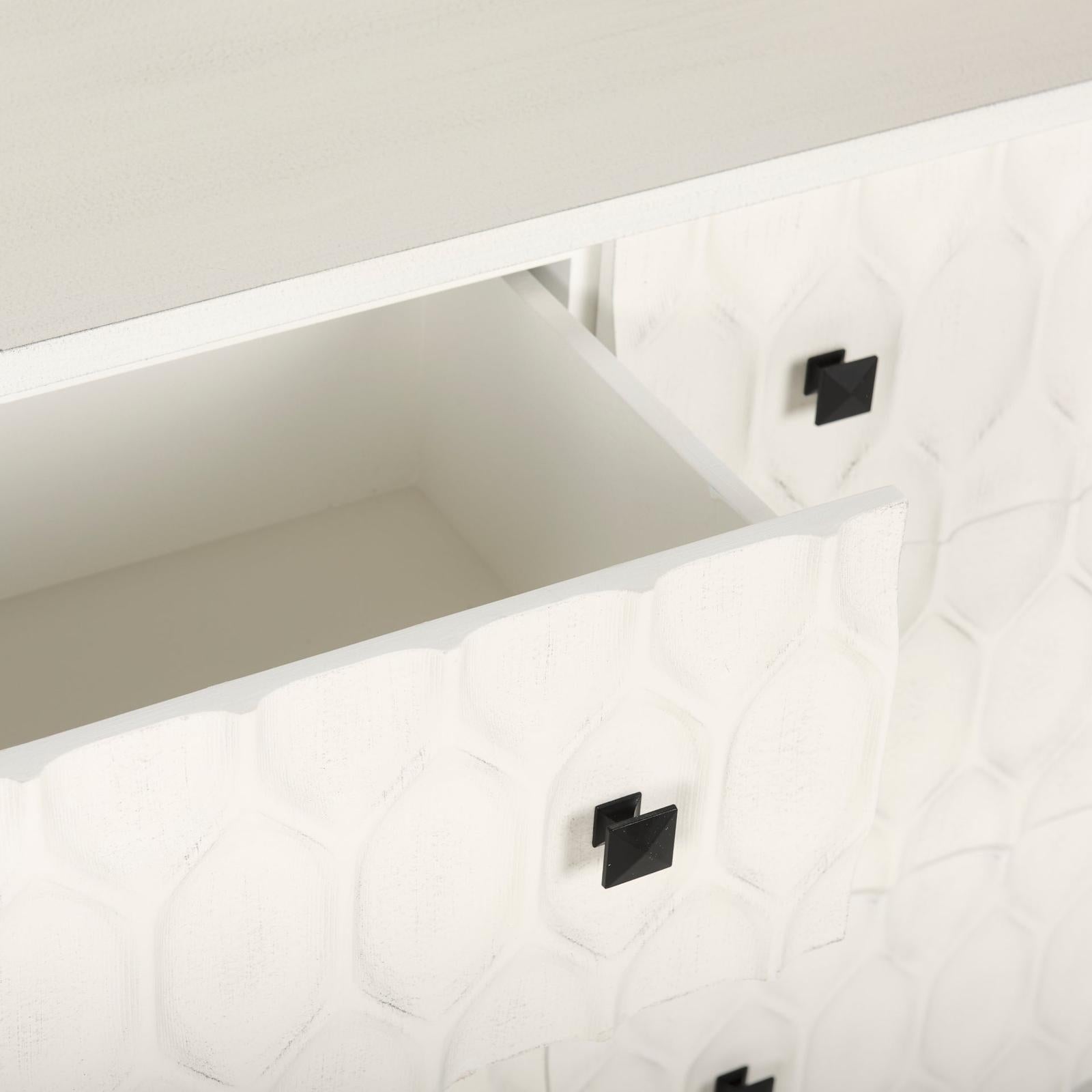 Mercana Savannah White Fir Veneer w/ Metal 6-Drawer Sideboard Clearance