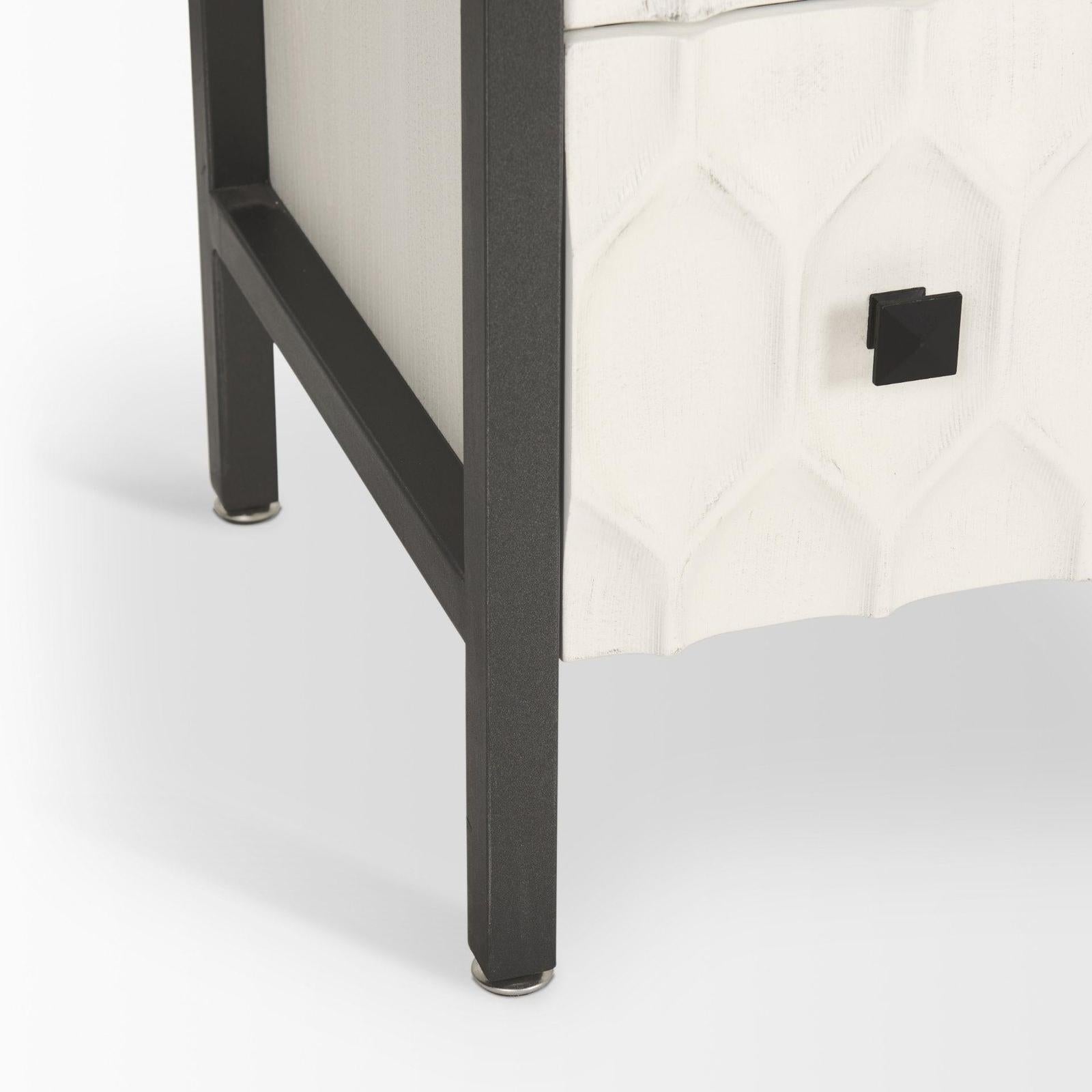 Mercana Savannah White Fir Veneer w/ Metal 6-Drawer Sideboard Clearance