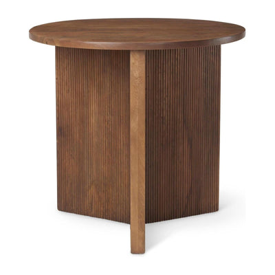 Mercana Enzo Fluted Wood Base Foyer Accent Table