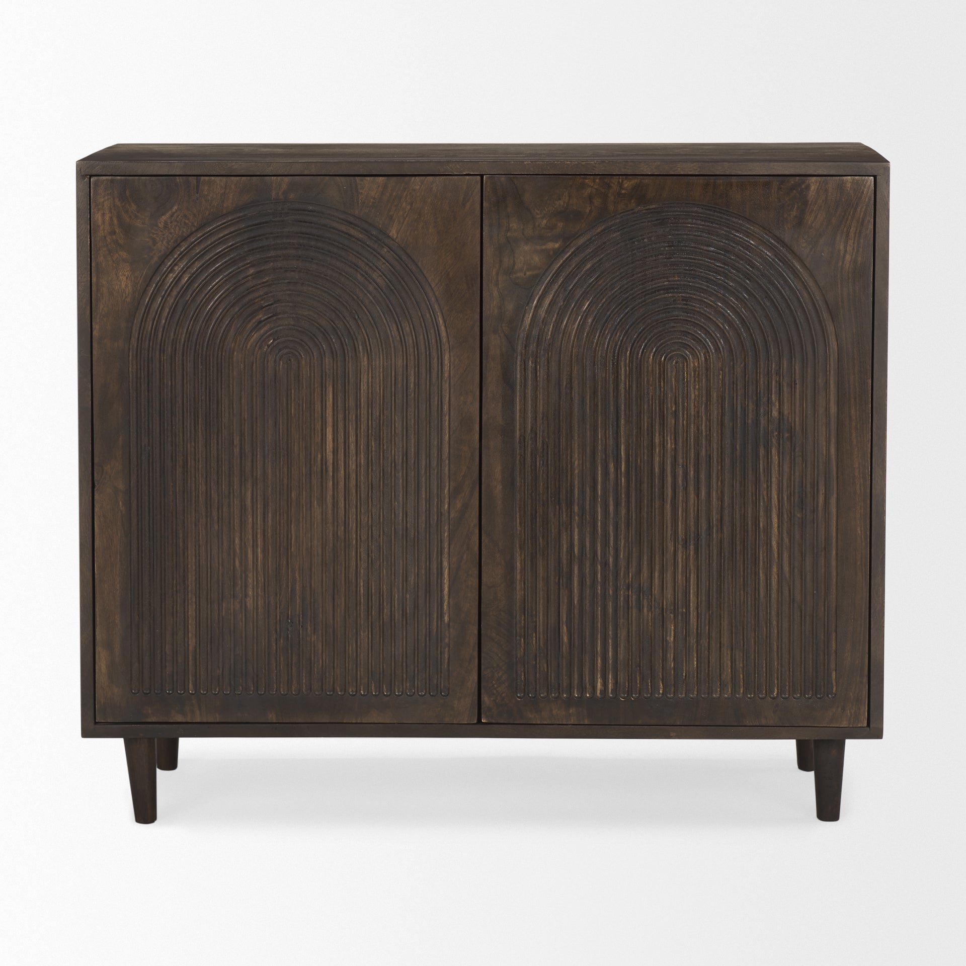 Mercana Tucker Wood w/ Carved Arch Pattern 2 Door Cabinet