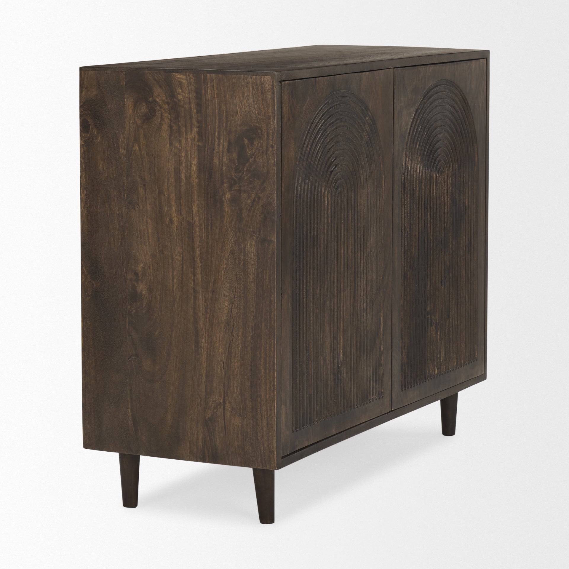 Mercana Tucker Wood w/ Carved Arch Pattern 2 Door Cabinet