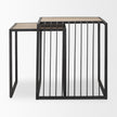 Mercana Miles Black Metal w/ Light Wood Nesting End/Side Table