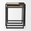 Mercana Miles Black Metal w/ Light Wood Nesting End/Side Table