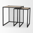Mercana Miles Black Metal w/ Light Wood Nesting End/Side Table