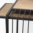 Mercana Miles Black Metal w/ Light Wood Nesting End/Side Table