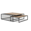 Mercana Miles Black Metal w/ Light Wood Nesting Coffee Table