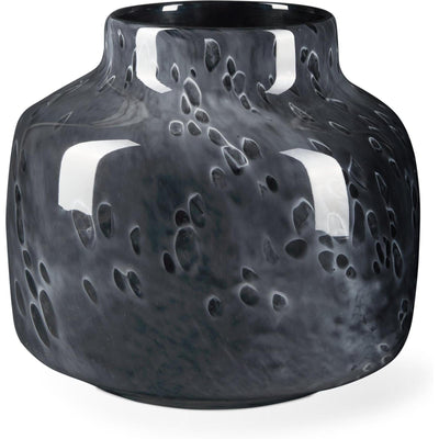 Mercana Masai Black Mottled Glass Vase