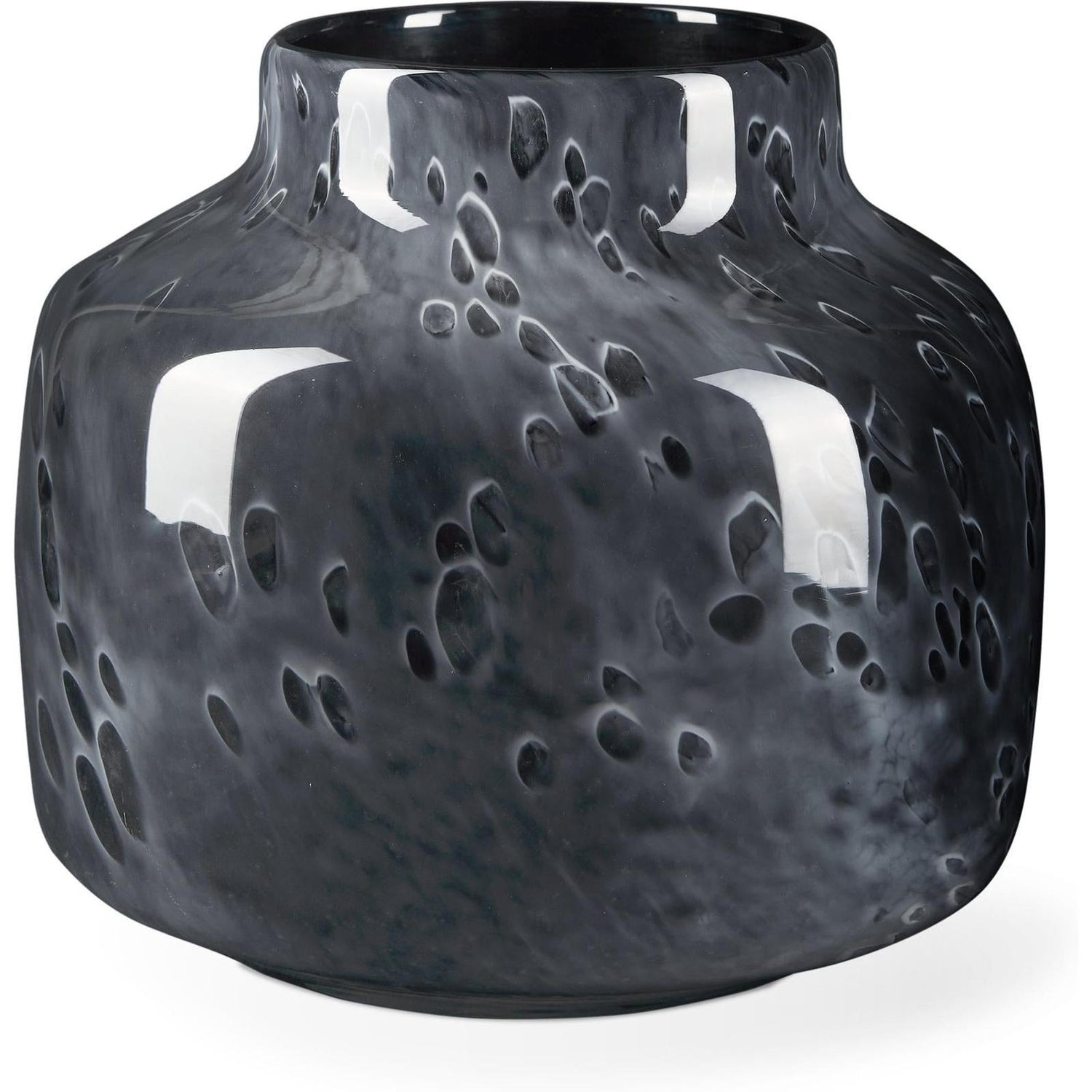 Mercana Masai Black Mottled Glass Vase