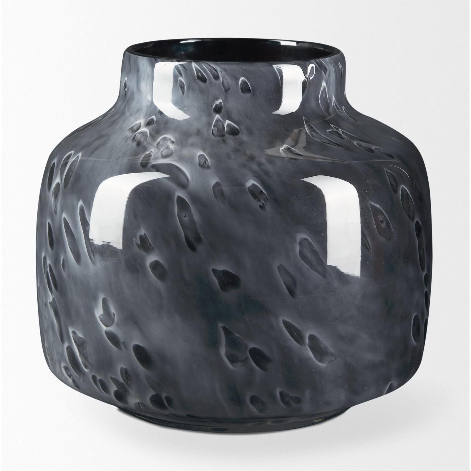 Mercana Masai Black Mottled Glass Vase