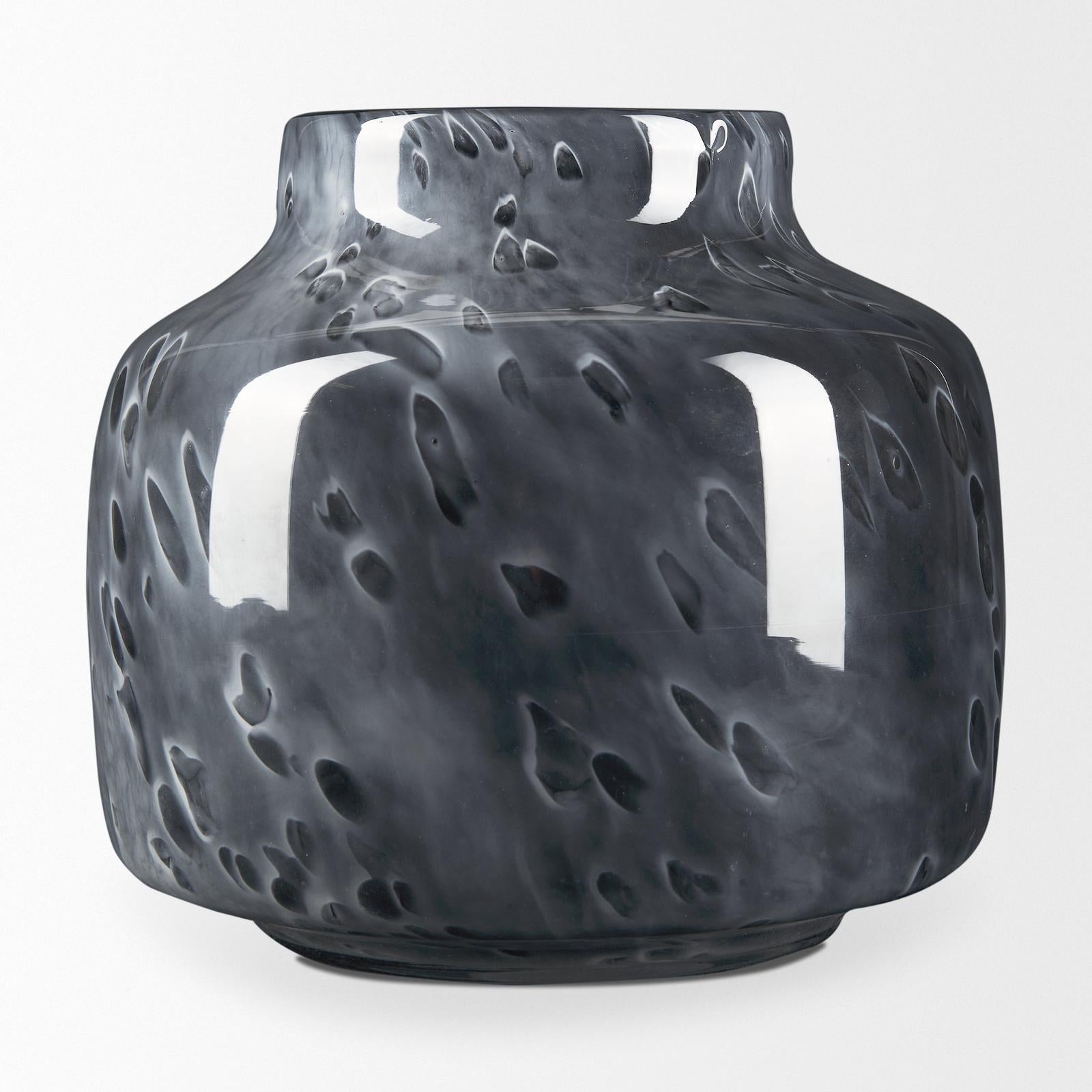 Mercana Masai Black Mottled Glass Vase