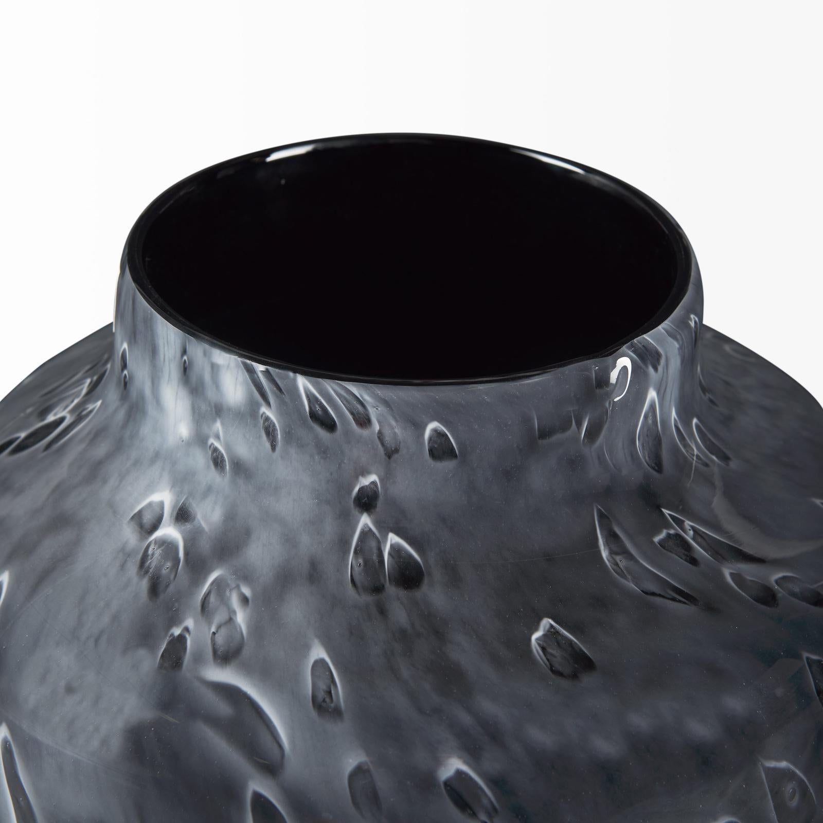 Mercana Masai Black Mottled Glass Vase