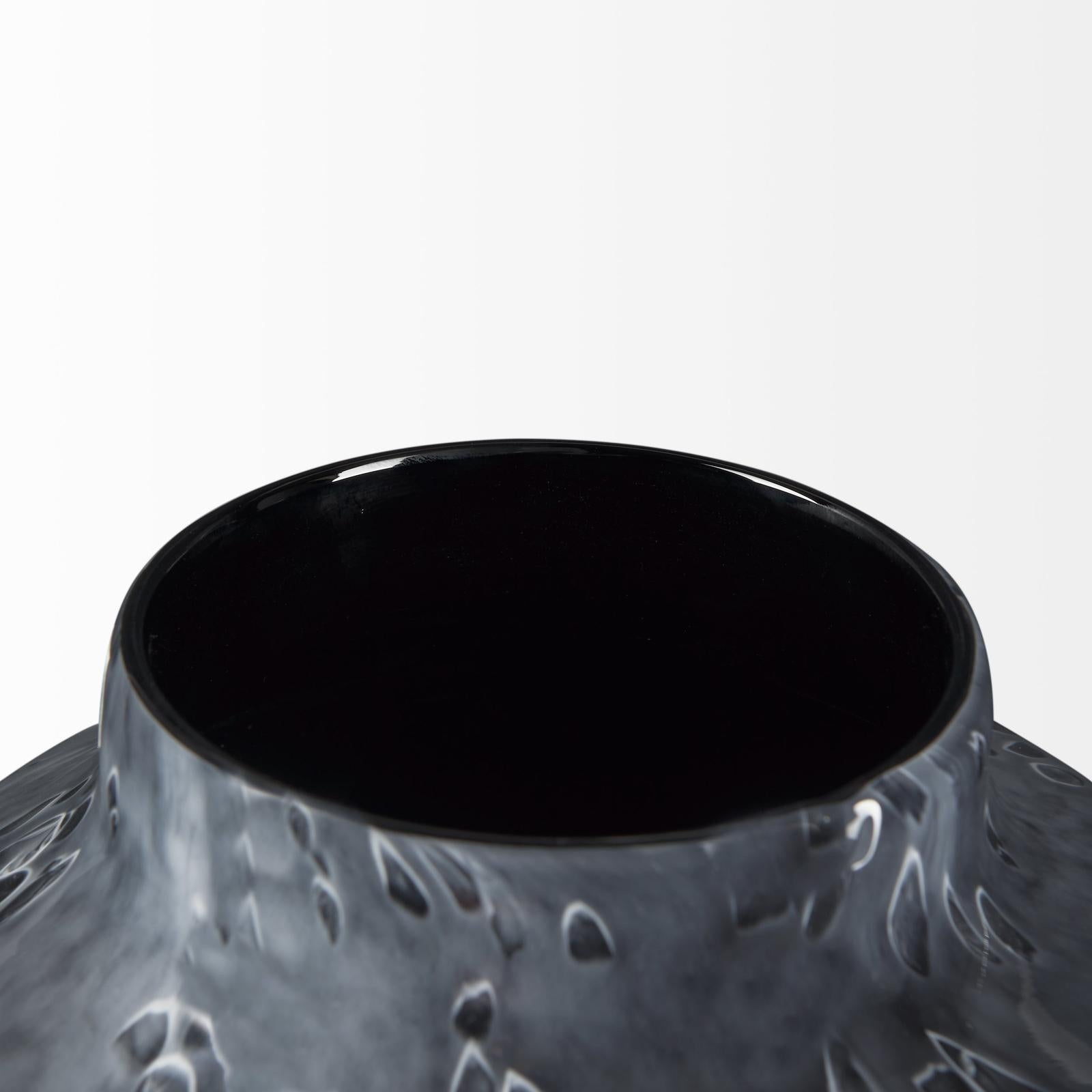 Mercana Masai Black Mottled Glass Vase
