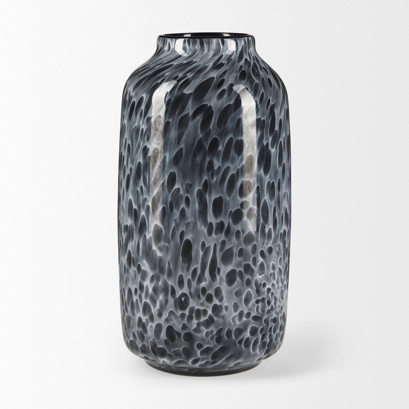 Mercana Masai Black Mottled Glass Vase
