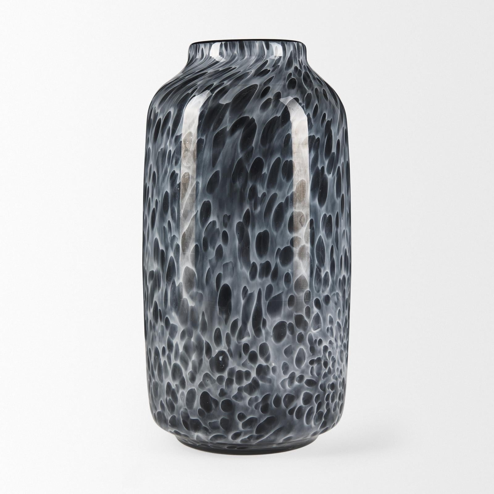 Mercana Masai Black Mottled Glass Vase