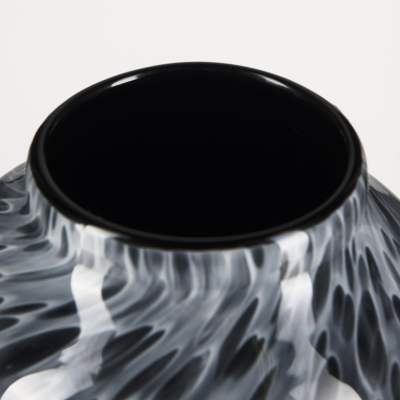 Mercana Masai Black Mottled Glass Vase