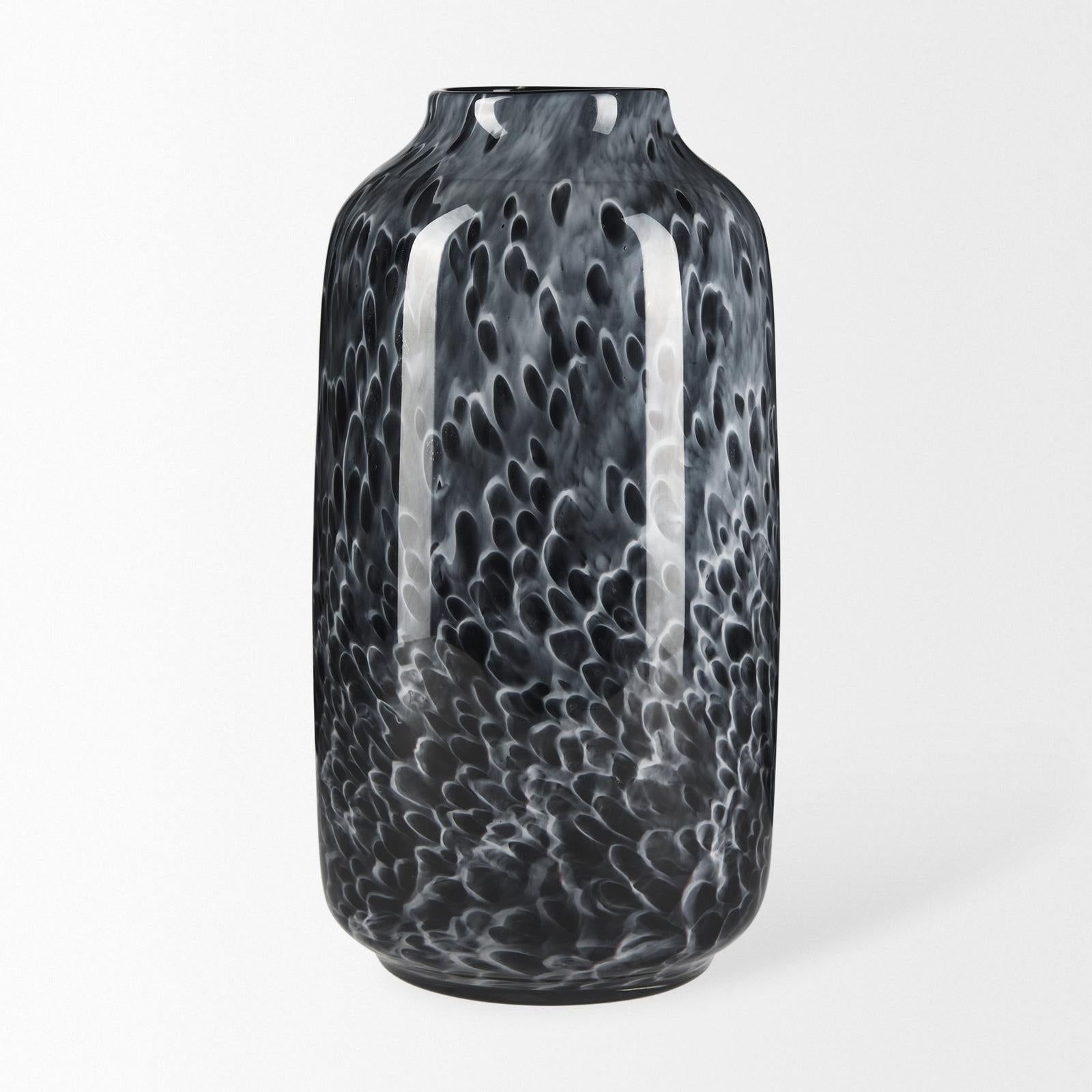 Mercana Masai Black Mottled Glass Vase