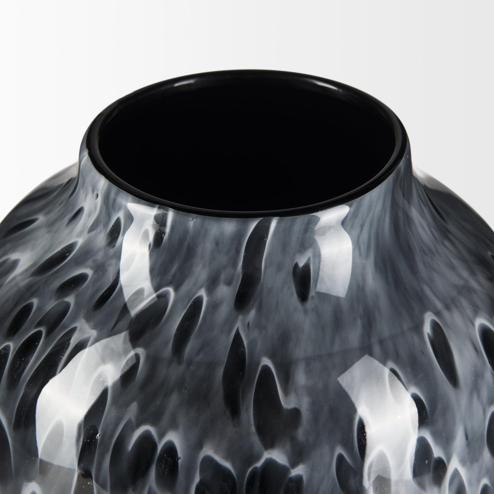 Mercana Masai Black Mottled Glass Vase