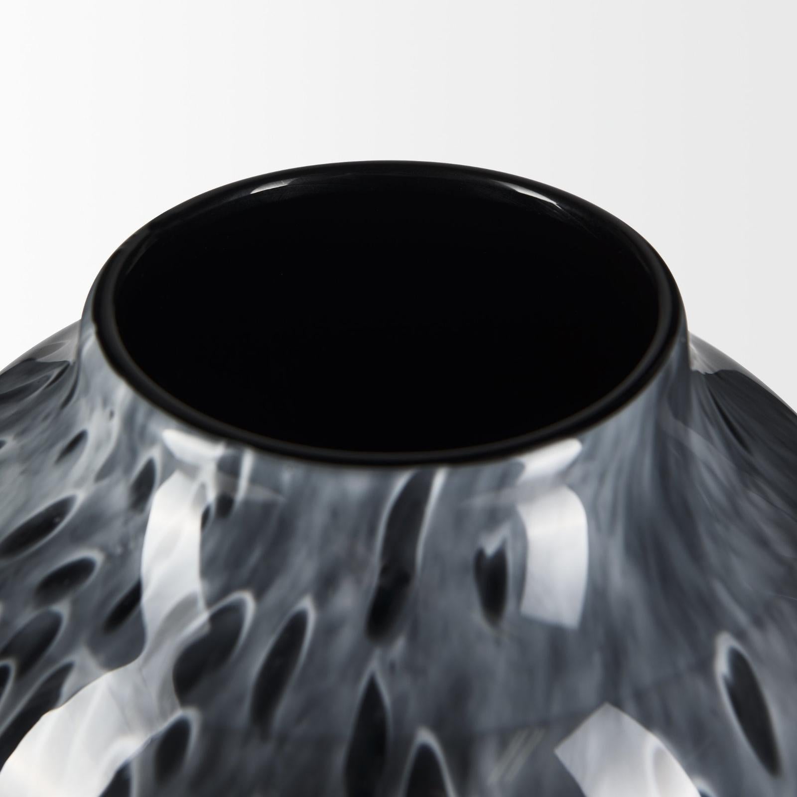 Mercana Masai Black Mottled Glass Vase
