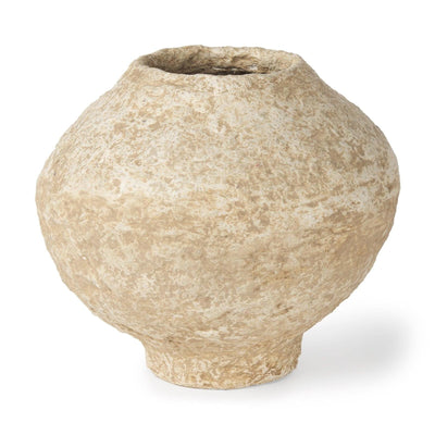 Mercana Ritu Beige Paper Mache Pot Vase