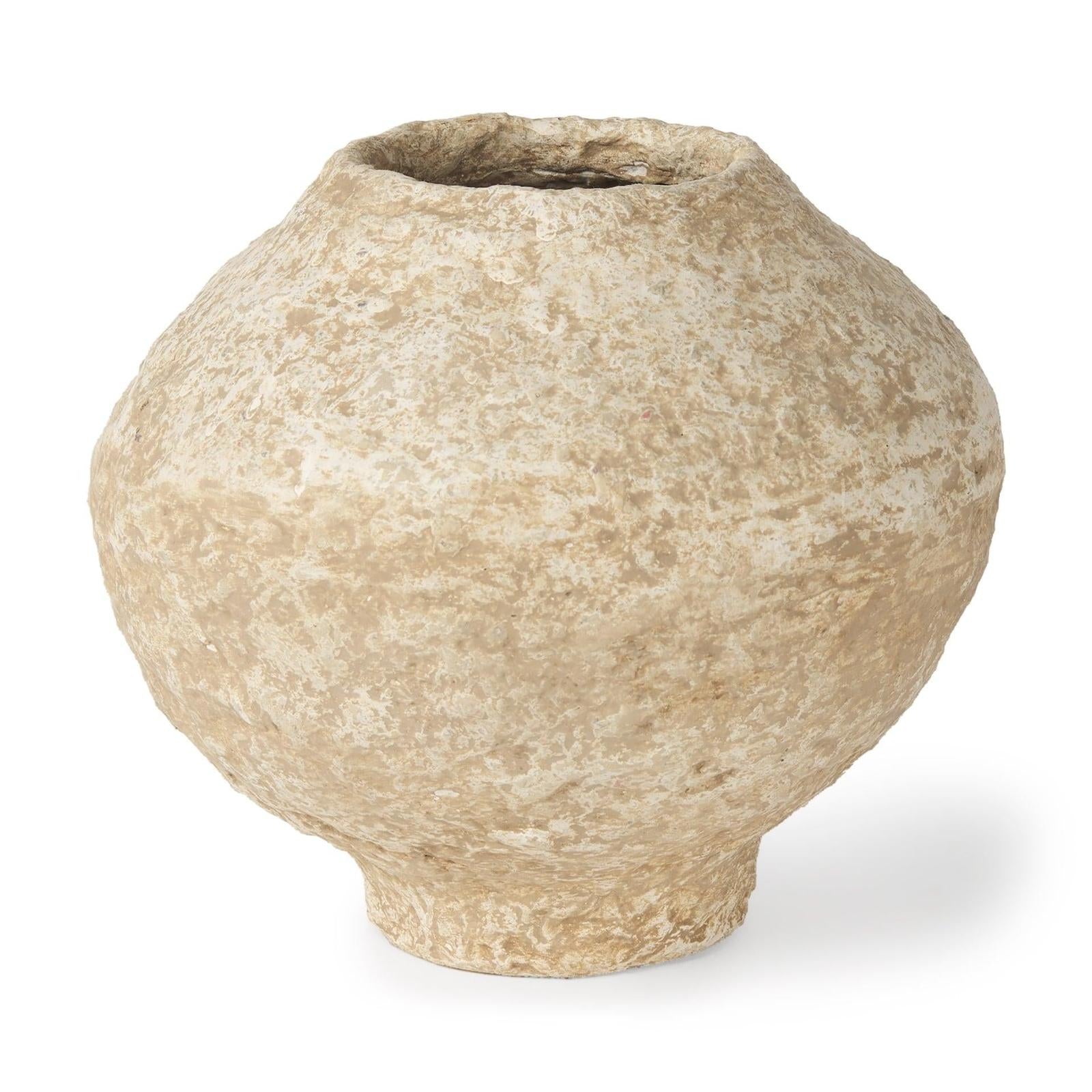 Mercana Ritu Beige Paper Mache Pot Vase