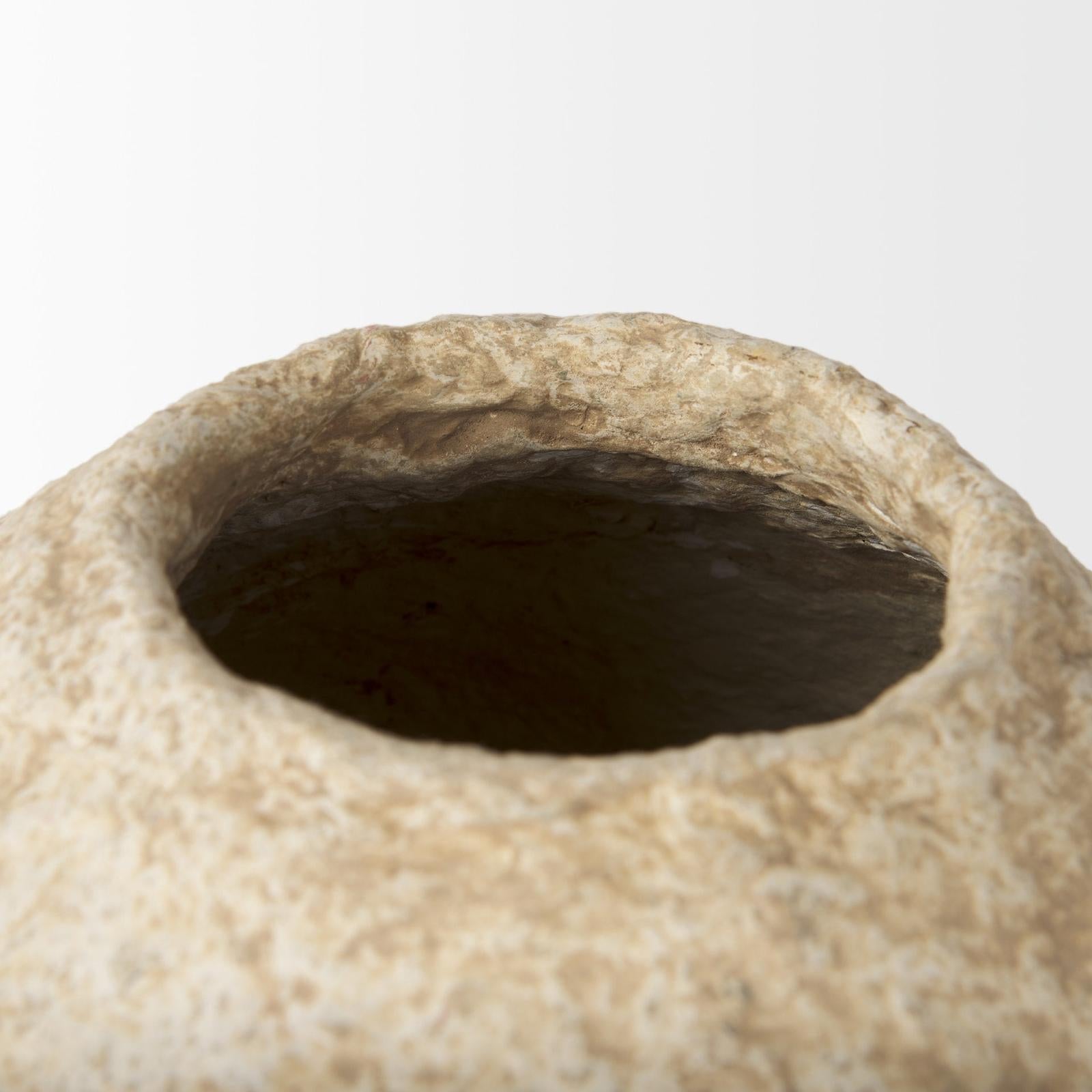 Mercana Ritu Beige Paper Mache Pot Vase