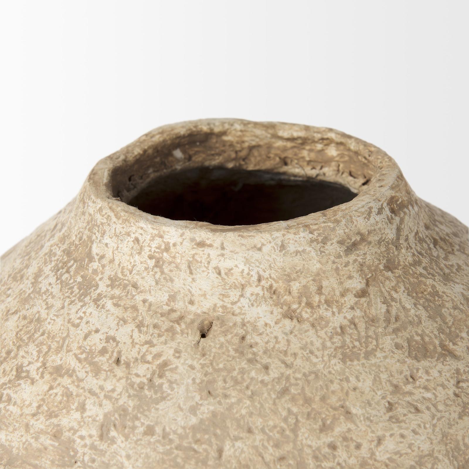 Mercana Ritu Beige Paper Mache Pot Vase