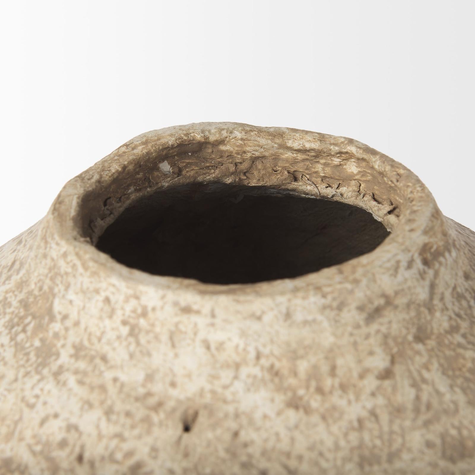 Mercana Ritu Beige Paper Mache Pot Vase