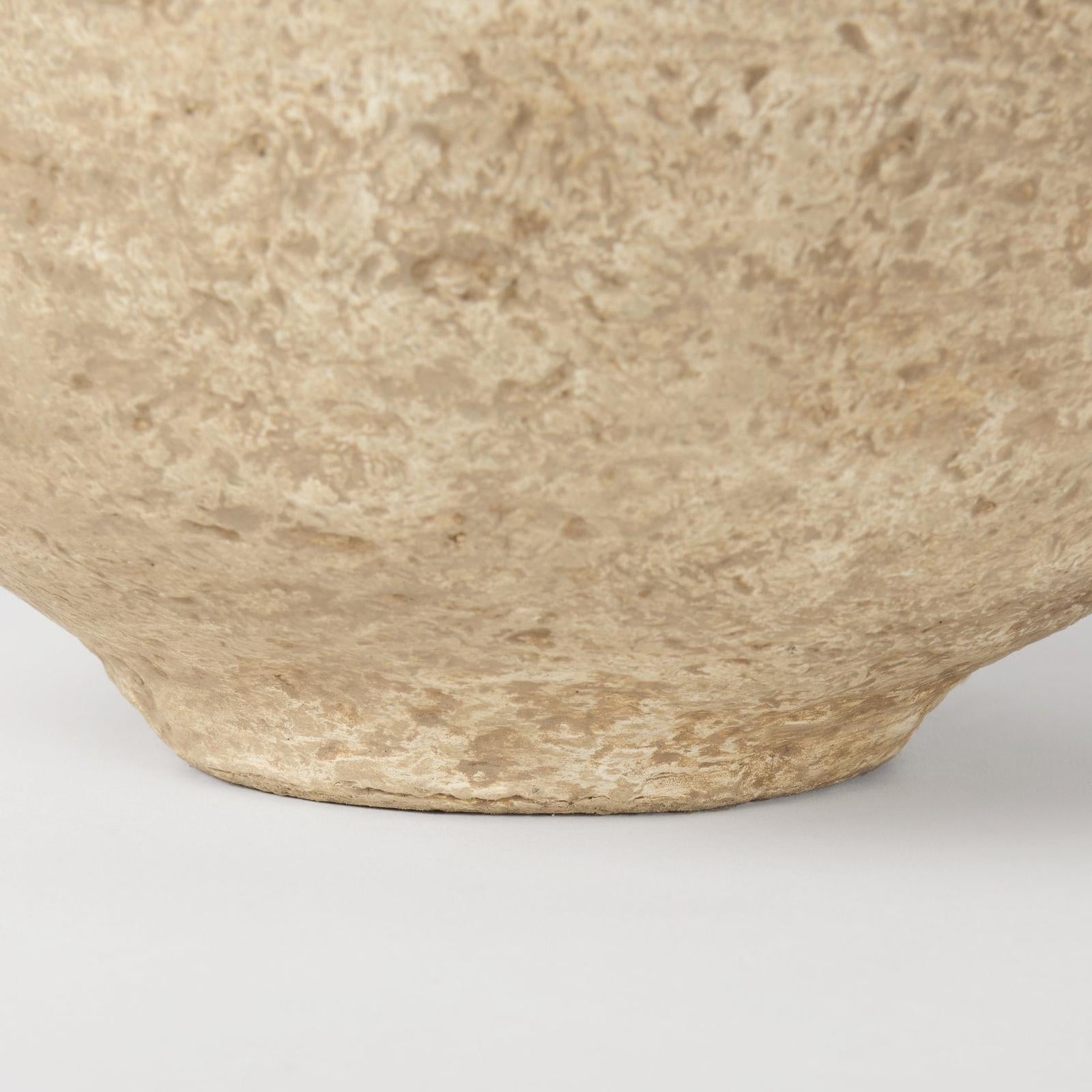 Mercana Ritu Beige Paper Mache Pot Vase