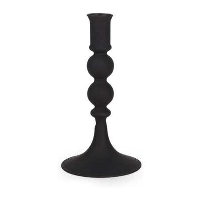 Mercana Haute Matte Black Blown Glass Candlestick