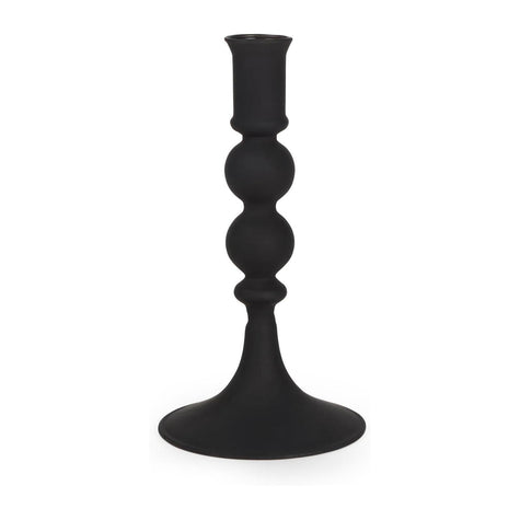 Mercana Haute Matte Black Blown Glass Candlestick