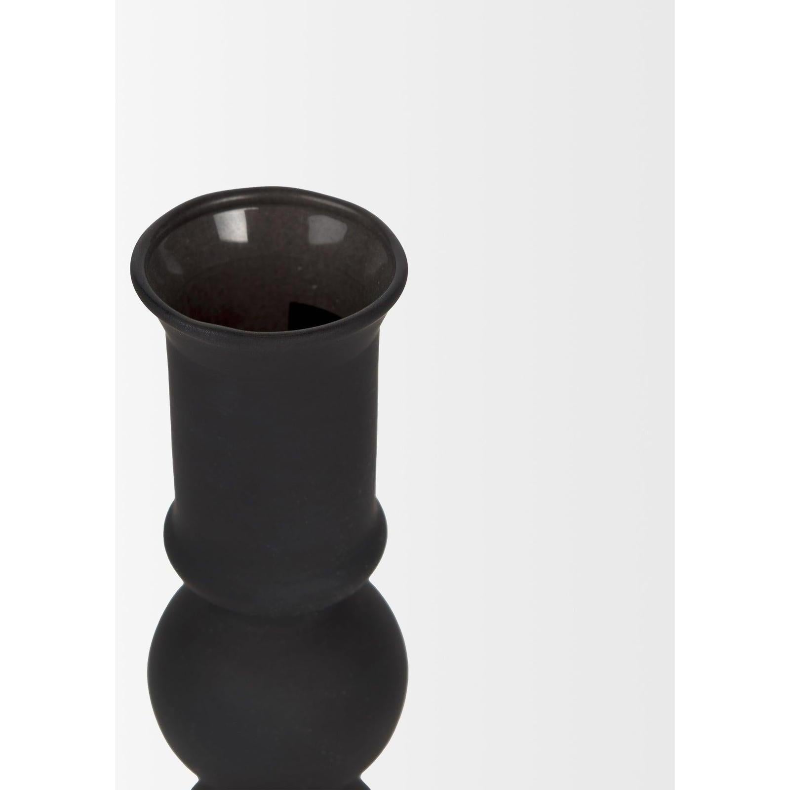 Mercana Haute Matte Black Blown Glass Candlestick