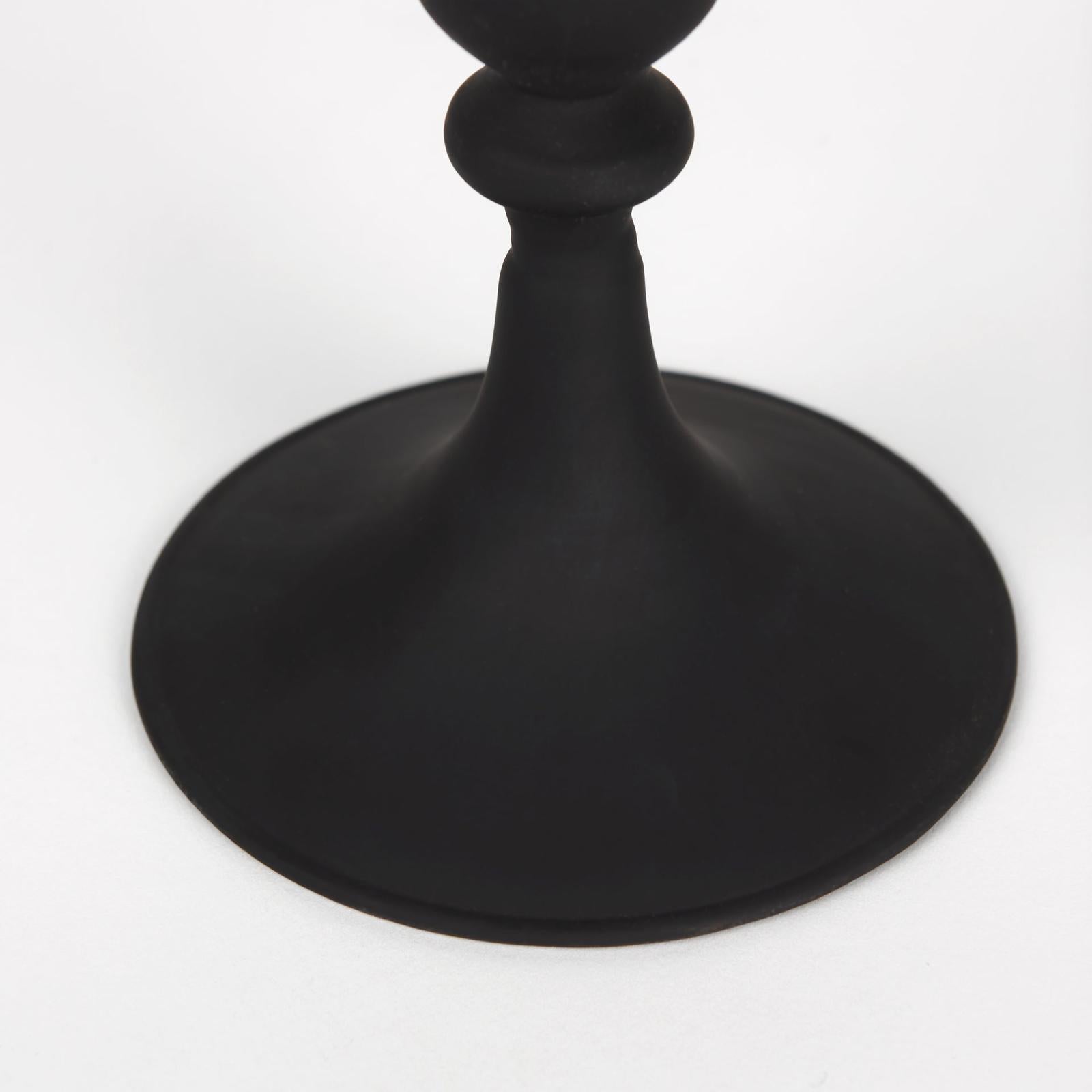Mercana Haute Matte Black Blown Glass Candlestick