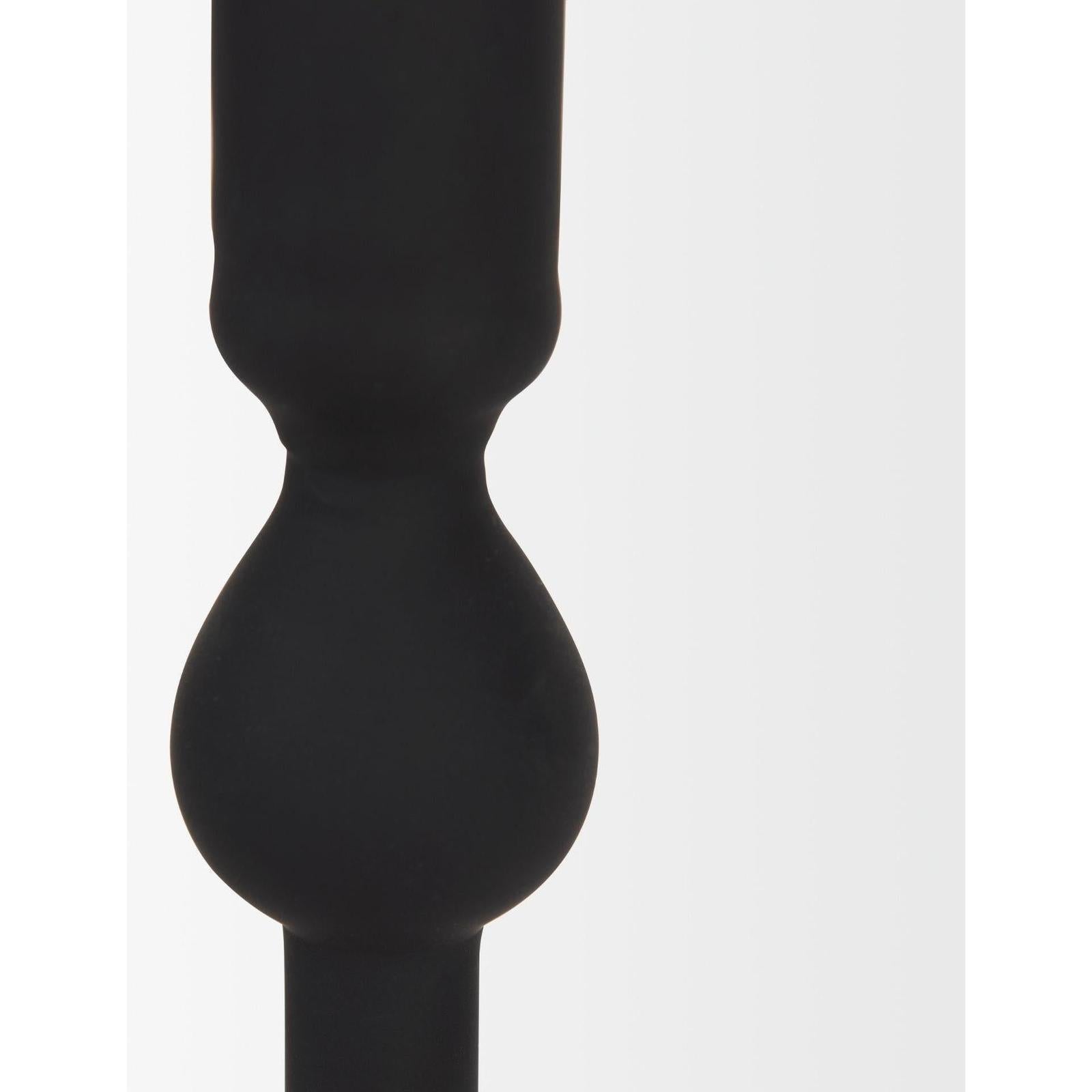 Mercana Haute Matte Black Blown Glass Candlestick