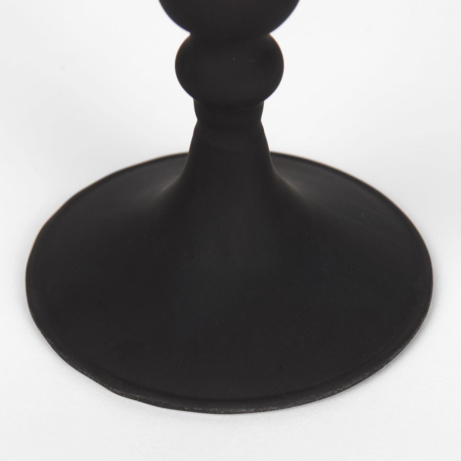 Mercana Haute Matte Black Blown Glass Candlestick