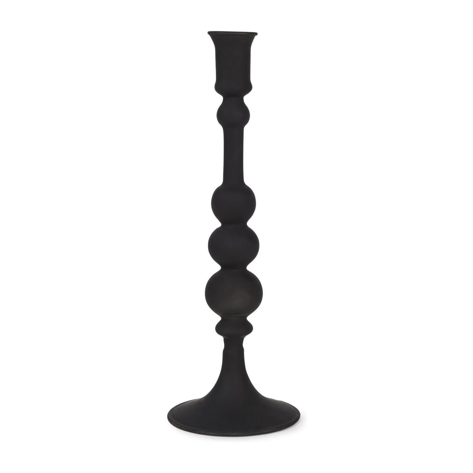 Mercana Haute Matte Black Blown Glass Candlestick