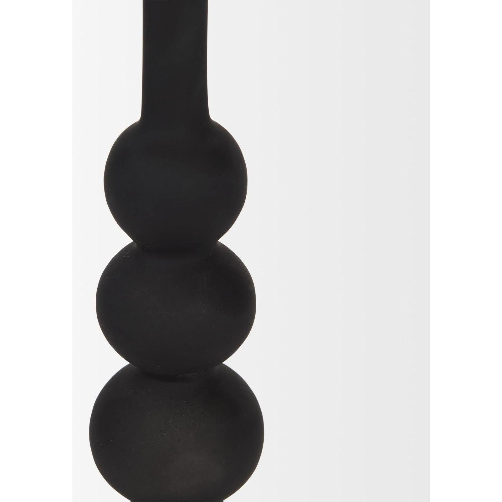 Mercana Haute Matte Black Blown Glass Candlestick