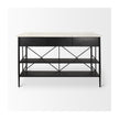 Mercana Amika White Marble Top Black Metal Base Kitchen Island