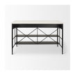Mercana Amika White Marble Top Black Metal Base Kitchen Island