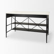 Mercana Amika White Marble Top Black Metal Base Kitchen Island