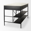 Mercana Amika White Marble Top Black Metal Base Kitchen Island