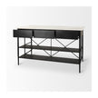 Mercana Amika White Marble Top Black Metal Base Kitchen Island