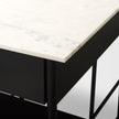 Mercana Amika White Marble Top Black Metal Base Kitchen Island